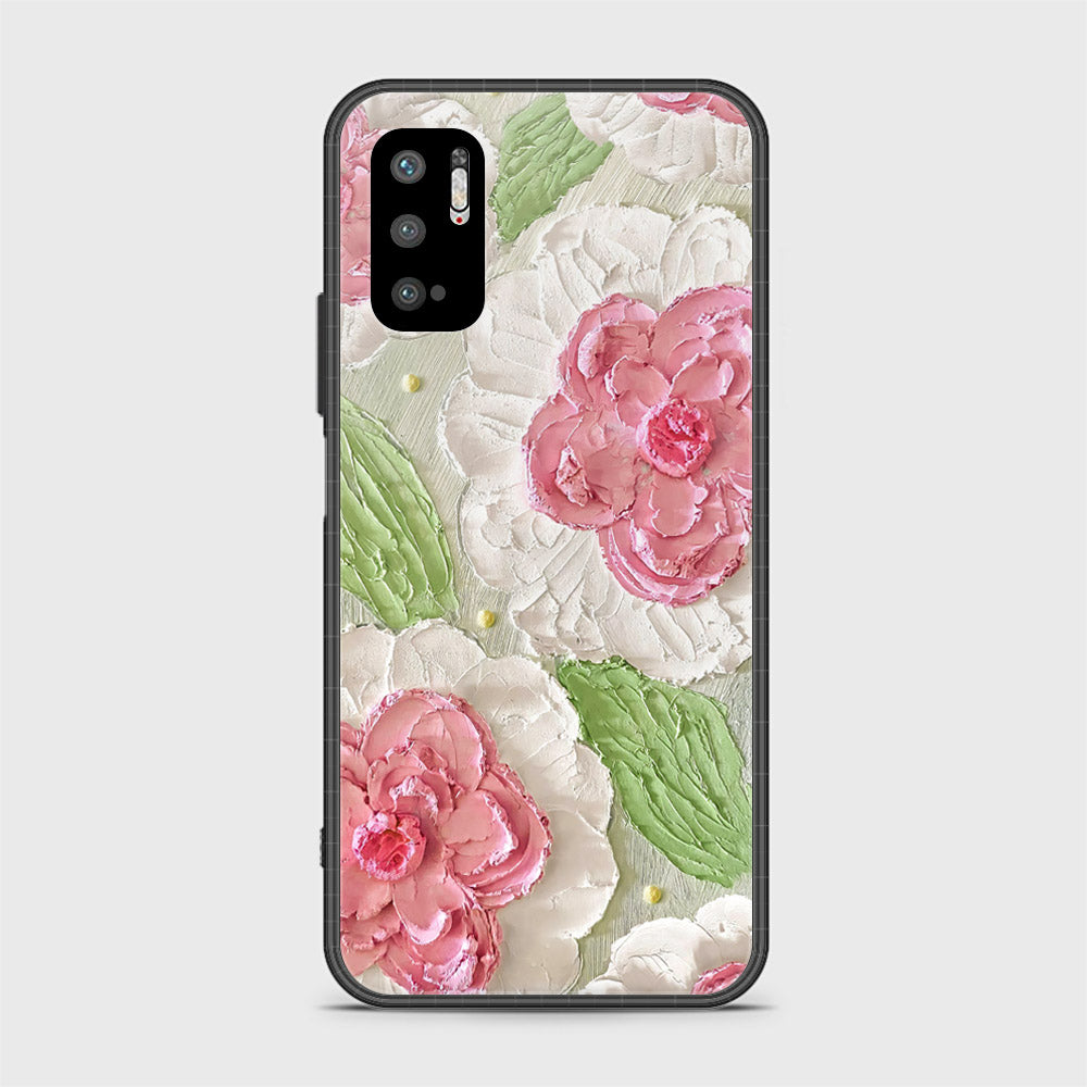 Xiaomi Redmi Note 10 5G Cover - Floral Series - Design 13 - Offwhite & Green - HQ Ultra Shine Premium Infinity Glass Soft Silicon Borders Case