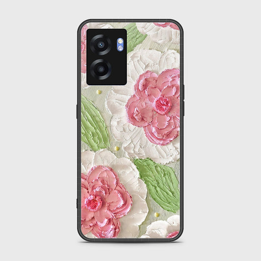 OnePlus Nord N300 Cover - Floral Series - Design 13 - Offwhite & Green - HQ Ultra Shine Premium Infinity Glass Soft Silicon Borders Case