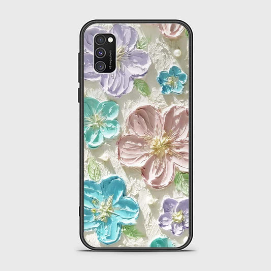 Samsung Galaxy A02s Cover - Floral Series - Design 14 - Blue & Purple - HQ Ultra Shine Premium Infinity Glass Soft Silicon Borders Case