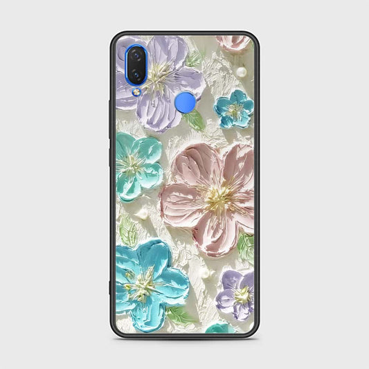 Huawei Nova 3i Cover - Floral Series - Design 14 - Blue & Purple- HQ Ultra Shine Premium Infinity Glass Soft Silicon Borders Case