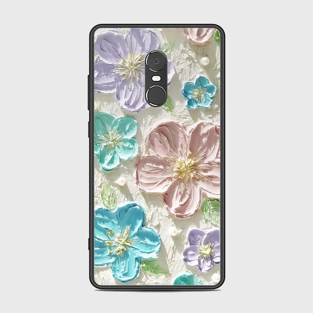 Xiaomi Redmi Note 4 / 4X Cover - Floral Series - Design 14 - Blue & Purple- HQ Ultra Shine Premium Infinity Glass Soft Silicon Borders Case
