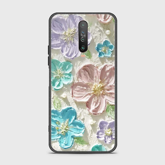 Xiaomi Poco X2 Cover - Floral Series - Design 14 - Blue & Purple - HQ Ultra Shine Premium Infinity Glass Soft Silicon Borders Case