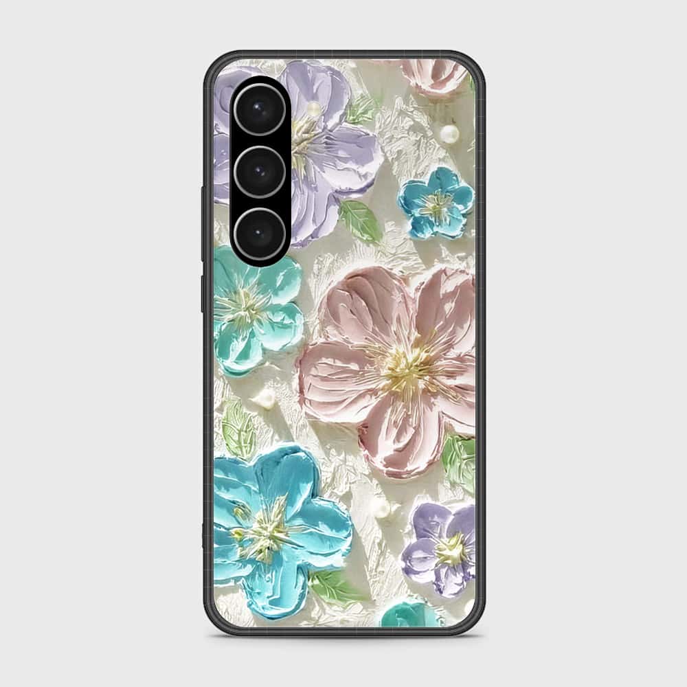 Samsung Galaxy S23 Plus 5G Cover - Floral Series - Design 14 - Blue & Purple - HQ Ultra Shine Premium Infinity Glass Soft Silicon Borders Case
