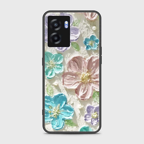 OnePlus Nord N300 Cover - Floral Series - Design 14 - Blue & Purple - HQ Ultra Shine Premium Infinity Glass Soft Silicon Borders Case