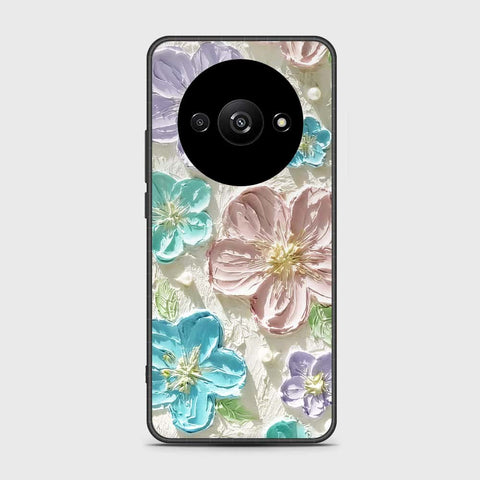 Xiaomi Redmi A3x Cover - Floral Series - Design 14 - Blue & Purple - HQ Ultra Shine Premium Infinity Glass Soft Silicon Borders Case