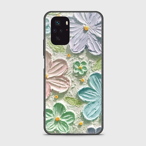 Xiaomi Redmi Note 10 4G Cover - Floral Series - Design 15 - Blue & Green - HQ Ultra Shine Premium Infinity Glass Soft Silicon Borders Case
