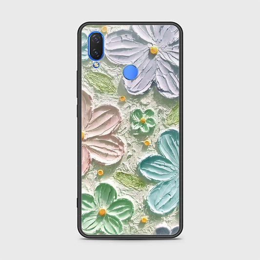 Huawei Nova 3i Cover - Floral Series - Design 15 - Blue & Green - HQ Ultra Shine Premium Infinity Glass Soft Silicon Borders Case