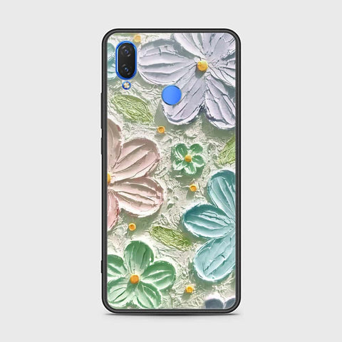 Huawei Nova 3i Cover - Floral Series - Design 15 - Blue & Green - HQ Ultra Shine Premium Infinity Glass Soft Silicon Borders Case