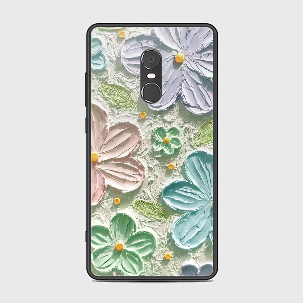 Xiaomi Redmi Note 4 / 4X Cover - Floral Series - Design 15 - Blue & Green - HQ Ultra Shine Premium Infinity Glass Soft Silicon Borders Case
