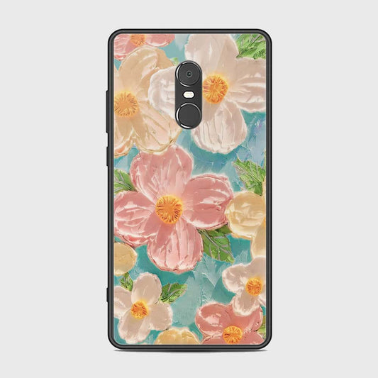Xiaomi Redmi Note 4 / 4X Cover - Floral Series - Design 16 - Cyan & Pink - HQ Ultra Shine Premium Infinity Glass Soft Silicon Borders Case