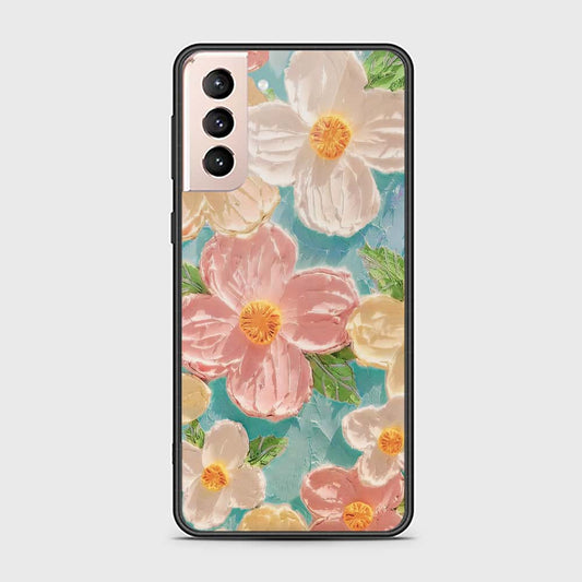 Samsung Galaxy S22 Plus 5G Cover - Floral Series - Design 16 - Cyan & Pink - HQ Ultra Shine Premium Infinity Glass Soft Silicon Borders Case