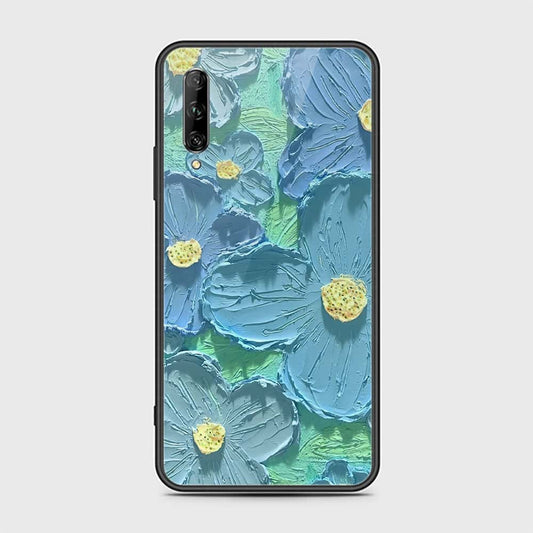 Huawei Y9s Cover - Floral Series - Design 1 - Purple & Aqua - HQ Ultra Shine Premium Infinity Glass Soft Silicon Borders Case