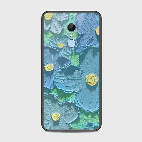 Xiaomi Redmi 5 Cover - Floral Series - Design 1 - Purple & Aqua - HQ Ultra Shine Premium Infinity Glass Soft Silicon Borders Case