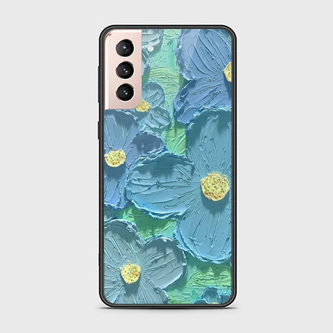 Samsung Galaxy S22 Plus 5G Cover - Floral Series - Design 1 - Purple & Aqua - HQ Ultra Shine Premium Infinity Glass Soft Silicon Borders Case