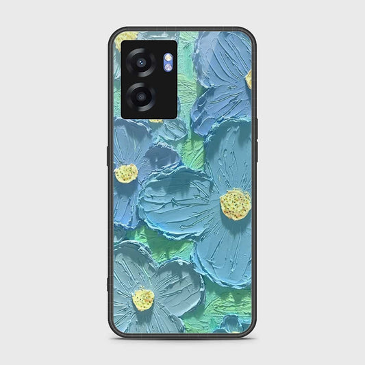 OnePlus Nord N300 Cover - Floral Series - Design 1 - Purple & Aqua - HQ Ultra Shine Premium Infinity Glass Soft Silicon Borders Case