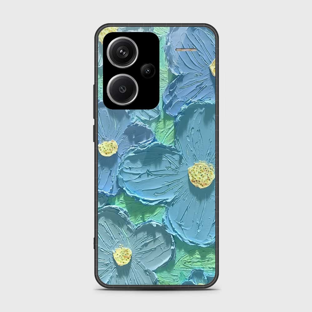 Xiaomi Redmi Note 13 Pro Plus 5G Cover - Floral Series - Design 1 - Purple & Aqua - HQ Ultra Shine Premium Infinity Glass Soft Silicon Borders Case