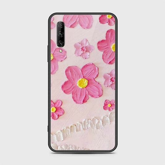 Huawei Y9s Cover - Floral Series - Design 2 - Pink - HQ Ultra Shine Premium Infinity Glass Soft Silicon Borders Case