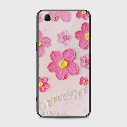 Oppo A83 Cover - Floral Series - Design 2 - Pink - HQ Ultra Shine Premium Infinity Glass Soft Silicon Borders Case