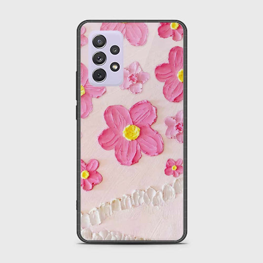 Samsung Galaxy A72 Cover - Floral Series - Design 2 - Pink - HQ Ultra Shine Premium Infinity Glass Soft Silicon Borders Case