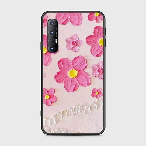 Oppo Reno 3 Pro 5G Cover - Floral Series - Design 2 - Pink - HQ Ultra Shine Premium Infinity Glass Soft Silicon Borders Case