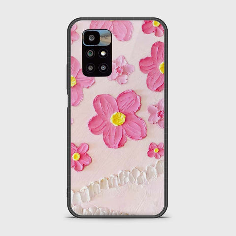 Xiaomi Redmi 10 Prime Cover - Floral Series - Design 2 - Pink - HQ Ultra Shine Premium Infinity Glass Soft Silicon Borders Case