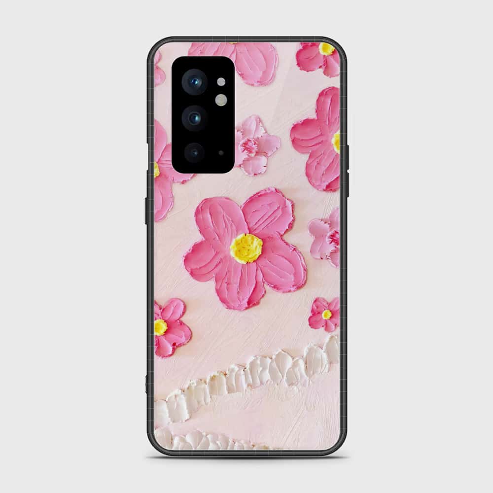 OnePlus 9RT 5G Cover - Floral Series - Design 2 - Pink - HQ Ultra Shine Premium Infinity Glass Soft Silicon Borders Case