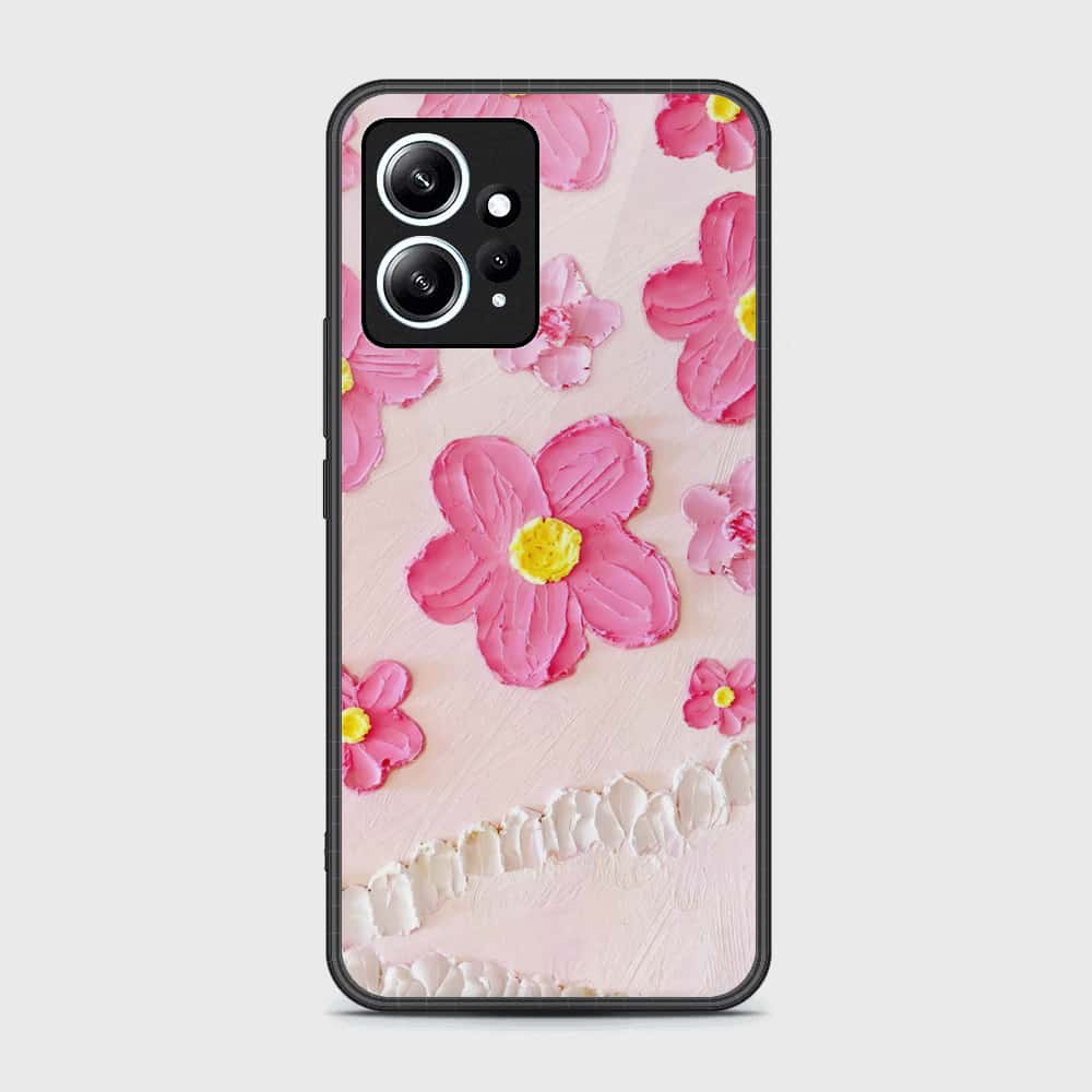 Xiaomi Redmi Note 12 4G Cover - Floral Series - Design 2 - Pink - HQ Ultra Shine Premium Infinity Glass Soft Silicon Borders Case