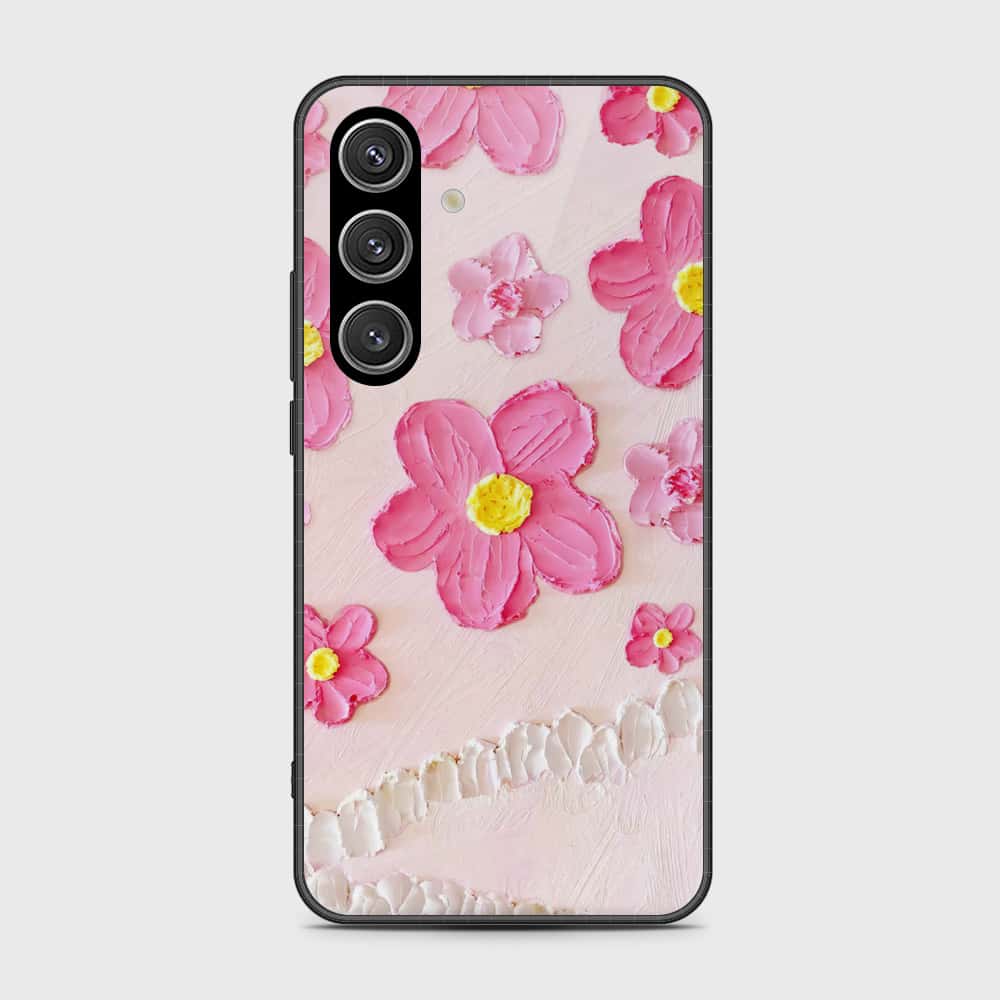 Samsung Galaxy S25 FE Cover - Floral Series - Design 2 - Pink - HQ Ultra Shine Premium Infinity Glass Soft Silicon Borders Case