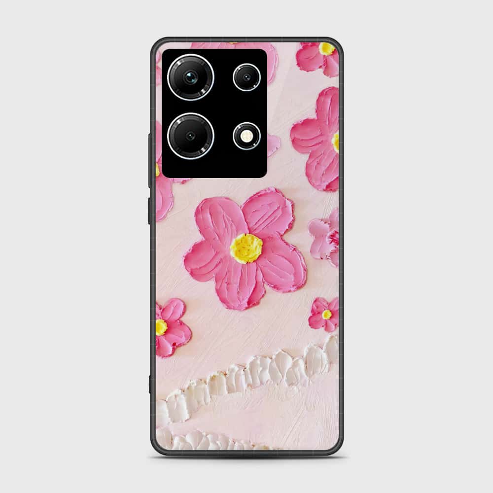 Infinix Note 30 Cover - Floral Series - Design 2 - Pink - HQ Ultra Shine Premium Infinity Glass Soft Silicon Borders Case