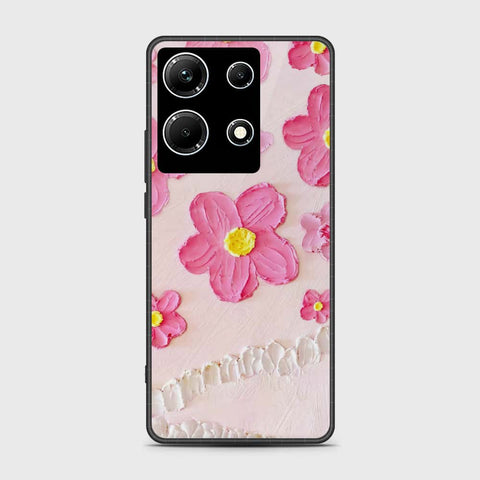 Infinix Note 30 Cover - Floral Series - Design 2 - Pink - HQ Ultra Shine Premium Infinity Glass Soft Silicon Borders Case