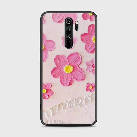 Xiaomi Redmi Note 8 Pro Cover - Floral Series - Design 2 - Pink - HQ Ultra Shine Premium Infinity Glass Soft Silicon Borders Case