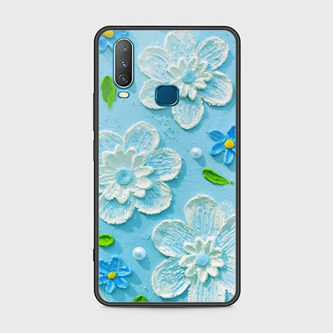 Vivo Y15 Cover Floral Series Design Sky Blue HQ Ultra