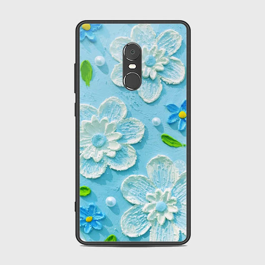 Xiaomi Redmi Note 4 / 4X Cover - Floral Series - Design 3 - Sky Blue - HQ Ultra Shine Premium Infinity Glass Soft Silicon Borders Case