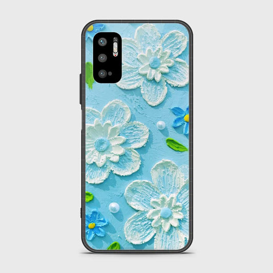 Xiaomi Redmi Note 10 5G Cover - Floral Series - Design 3 - Sky Blue - HQ Ultra Shine Premium Infinity Glass Soft Silicon Borders Case