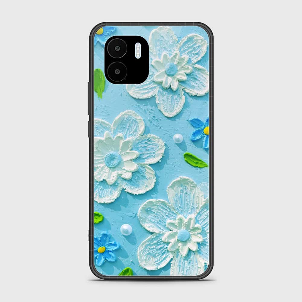 Xiaomi Redmi A2 Cover - Floral Series - Design 3 - Sky Blue - HQ Ultra Shine Premium Infinity Glass Soft Silicon Borders Case