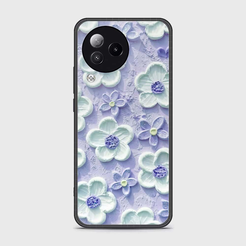 Realme C53 Cover - Floral Series - Design 4 - Purple & White - HQ Ultra Shine Premium Infinity Glass Soft Silicon Borders Case