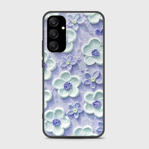 Samsung Galaxy A25 5G Cover - Floral Series - Design 4 - Purple & White - HQ Ultra Shine Premium Infinity Glass Soft Silicon Borders Case