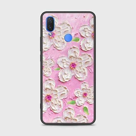 Huawei Y7 Prime 2019 Cover - Floral Series - Design 5 - Pink & White - HQ Ultra Shine Premium Infinity Glass Soft Silicon Borders Case