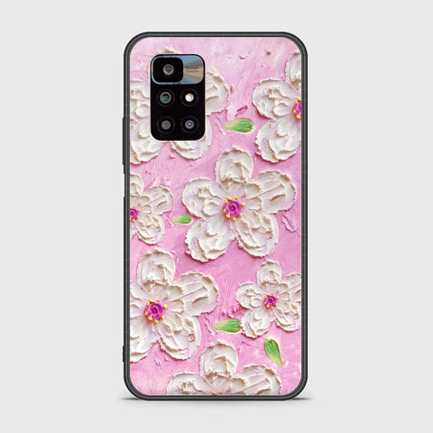Xiaomi Redmi 10 Prime Cover - Floral Series - Design 5 - Pink & White - HQ Ultra Shine Premium Infinity Glass Soft Silicon Borders Case