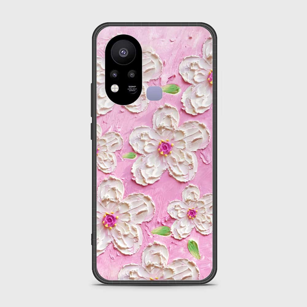Infinix Hot 11s Cover - Floral Series - Design 5 - Pink & White - HQ Ultra Shine Premium Infinity Glass Soft Silicon Borders Case