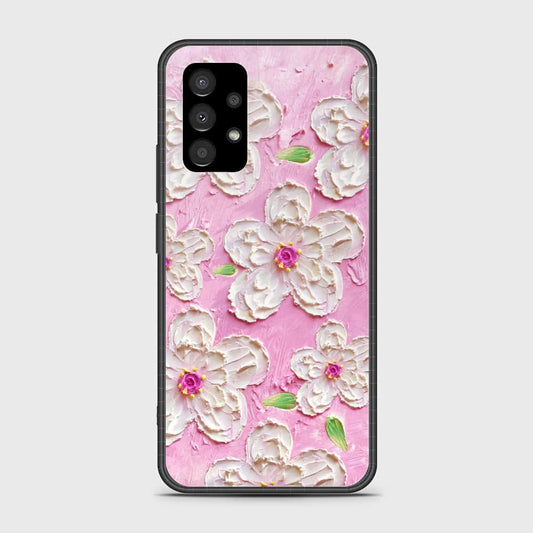 Samsung Galaxy A23 Cover - Floral Series - Design 5 - Pink & White - HQ Ultra Shine Premium Infinity Glass Soft Silicon Borders Case