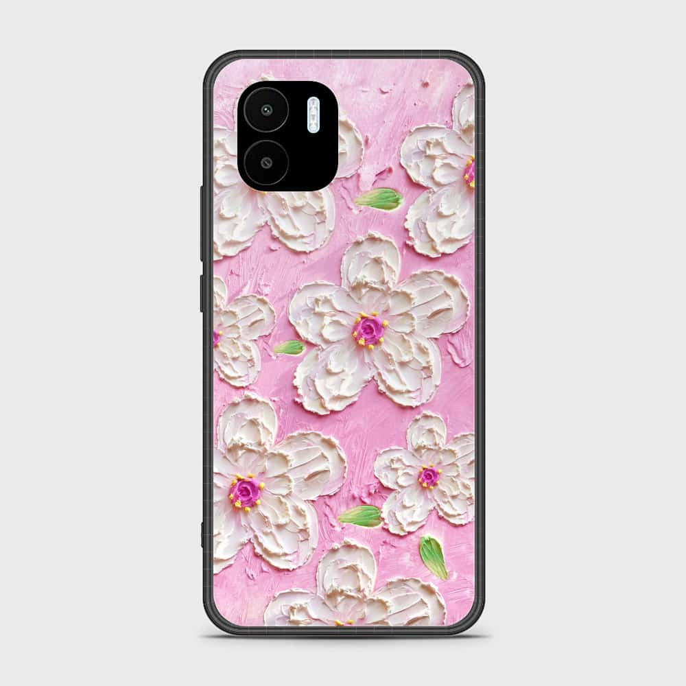 Xiaomi Redmi A2 Cover - Floral Series - Design 5 - Pink & White - HQ Ultra Shine Premium Infinity Glass Soft Silicon Borders Case