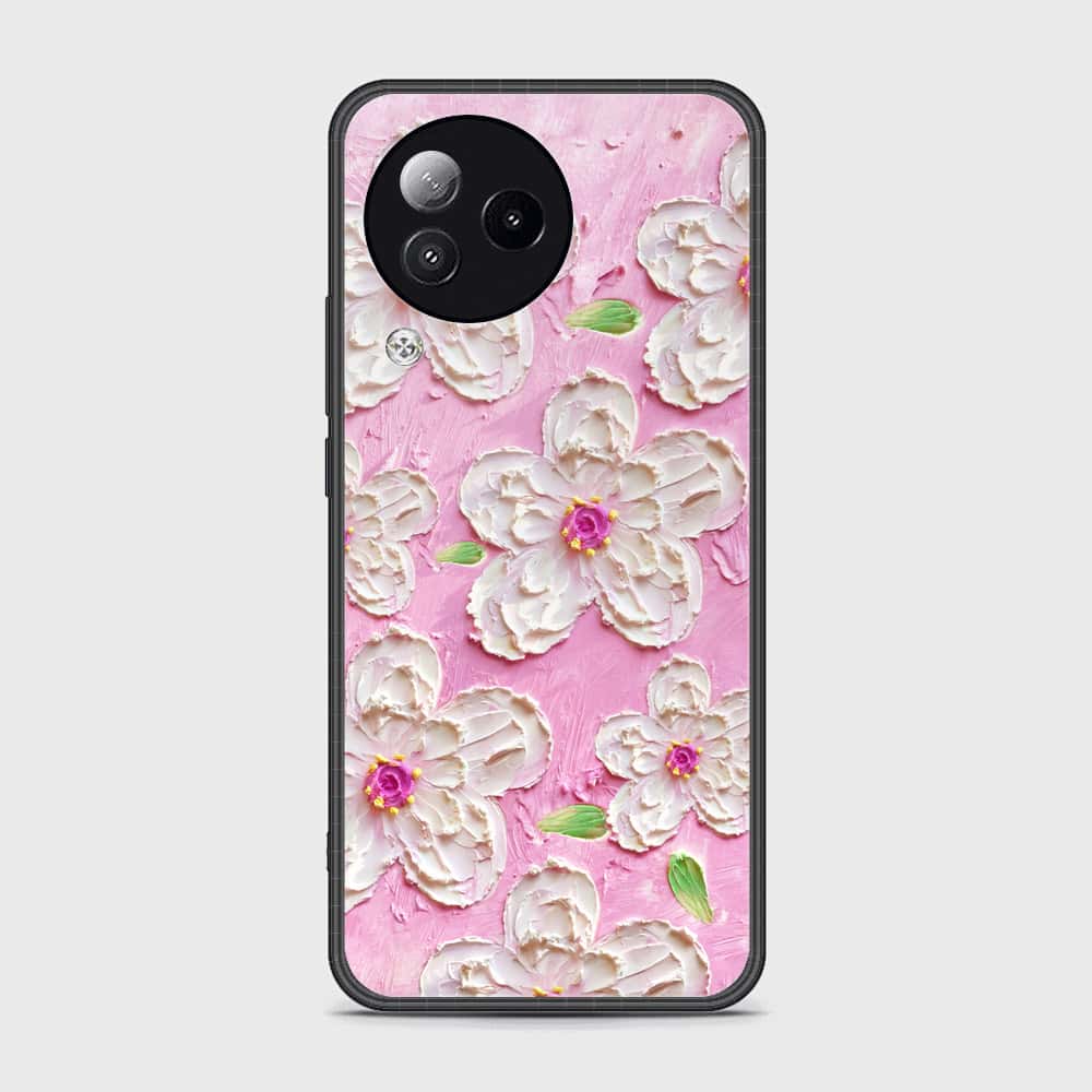 Realme C53 Cover - Floral Series - Design 5 - Pink & White - HQ Ultra Shine Premium Infinity Glass Soft Silicon Borders Case