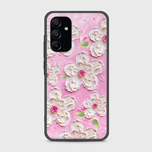 Samsung Galaxy A15 4G Cover - Floral Series - Design 5 - Pink & White - HQ Ultra Shine Premium Infinity Glass Soft Silicon Borders Case