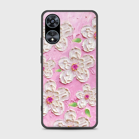 Oppo A78 4G Cover - Floral Series - Design 5 - Pink & White - HQ Ultra Shine Premium Infinity Glass Soft Silicon Borders Case