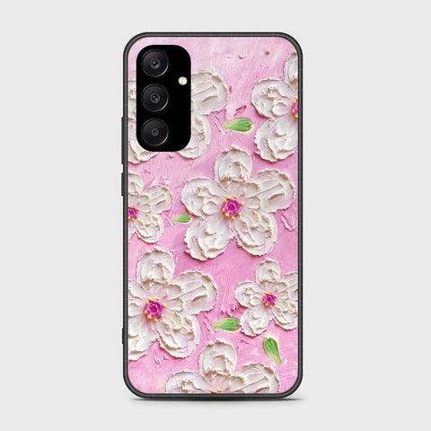 Samsung Galaxy A25 5G Cover - Floral Series - Design 5 - Pink & White - HQ Ultra Shine Premium Infinity Glass Soft Silicon Borders Case