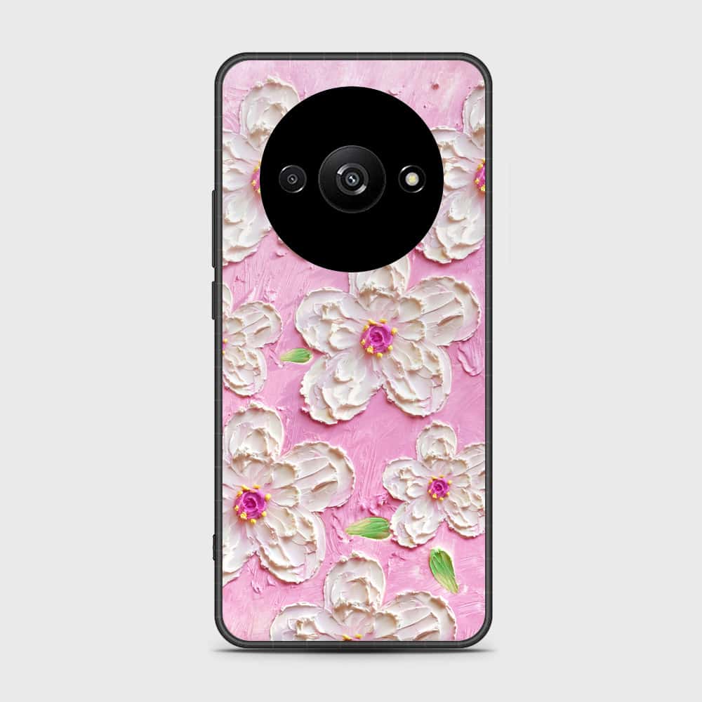 Xiaomi Redmi A3x Cover - Floral Series - Design 5 - Pink & White - HQ Ultra Shine Premium Infinity Glass Soft Silicon Borders Case