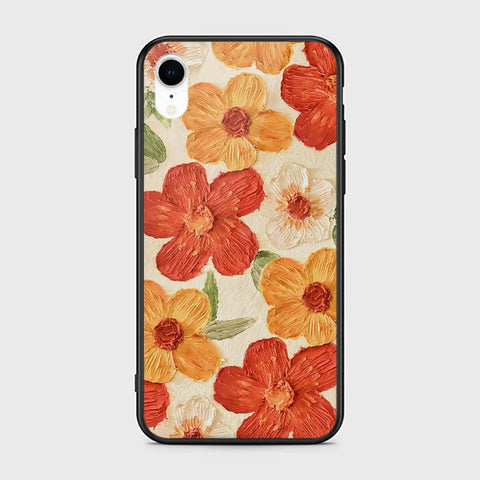iPhone XR Cover - Floral Series - Design 6 - Red & Orange - HQ Ultra Shine Premium Infinity Glass Soft Silicon Borders Case