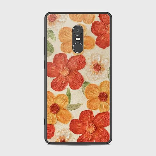 Xiaomi Redmi Note 4 / 4X Cover - Floral Series - Design 6 - Red & Orange - HQ Ultra Shine Premium Infinity Glass Soft Silicon Borders Case
