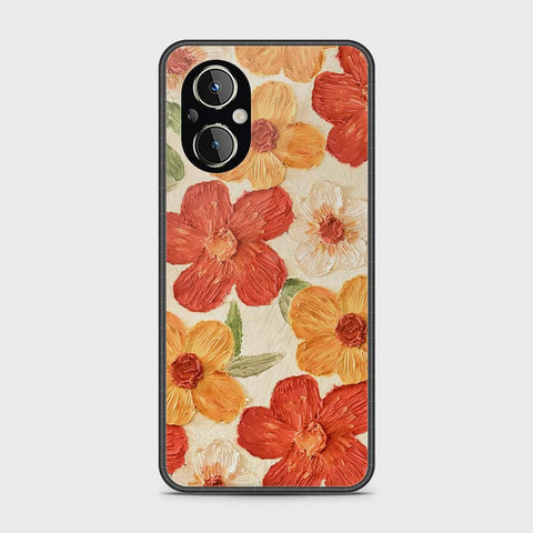 OnePlus Nord N20 5G Cover - Floral Series - Design 6 - Red & Orange - HQ Ultra Shine Premium Infinity Glass Soft Silicon Borders Case